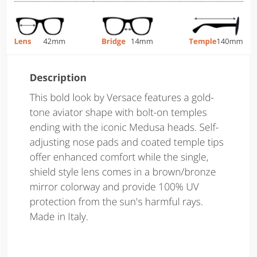 NWT gold Versace sunglasses 2161 - Picture 12 of 12